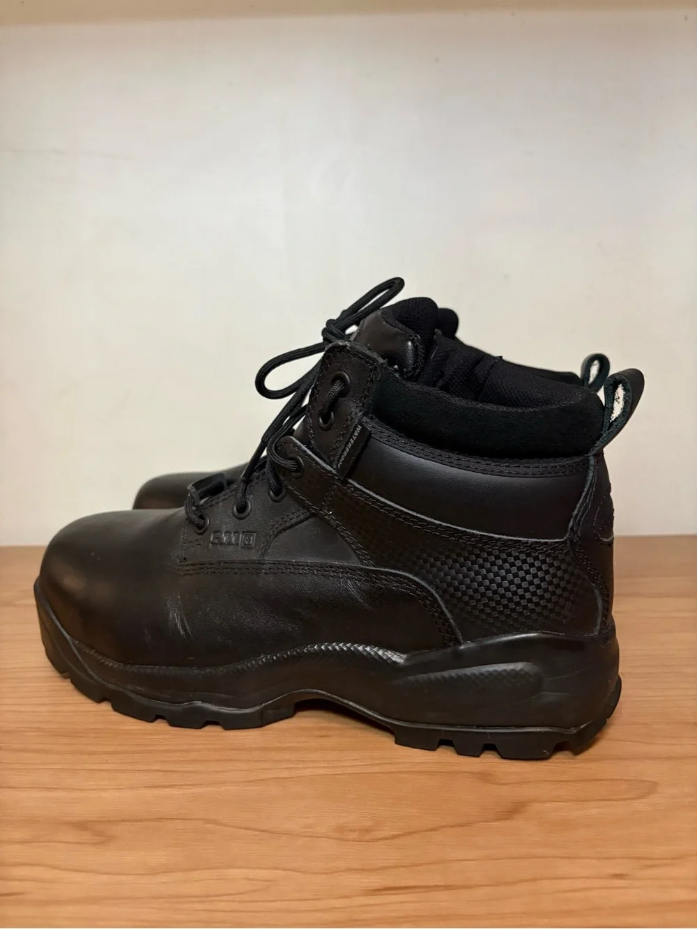 5.11 Boots Mens 11 ATAC 6” Low Tactical Boots Black Leather Lace Up Side Zip